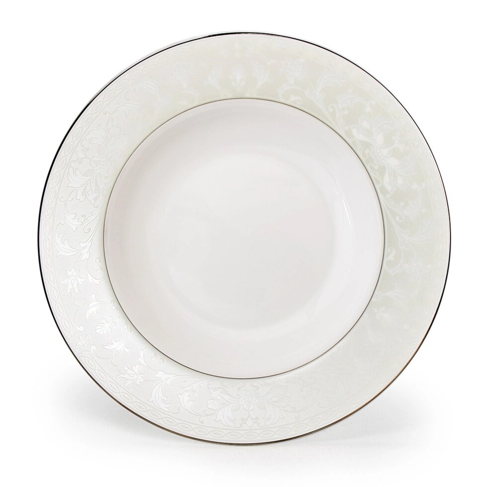Костяной фарфор АККУ Ариадна тарелка суповая полупорционная 350 мл, 23 см (36) от компании Интернет-магазин ProComfort - фото 1