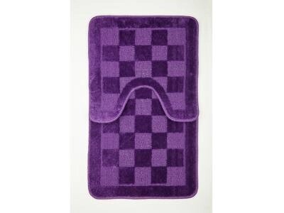 Коврик для ванной Аквалиния Twist Шахматы фиолетовый 2 предмета от компании Интернет-магазин ProComfort - фото 1
