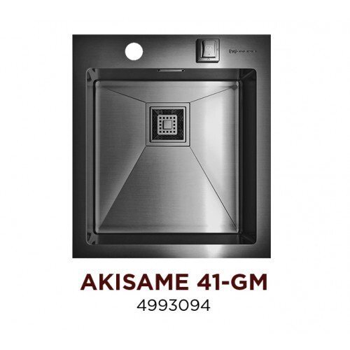 Кухонная мойка Omoikiri Akisame 41 (4973094) gm вороненная сталь от компании Интернет-магазин ProComfort - фото 1