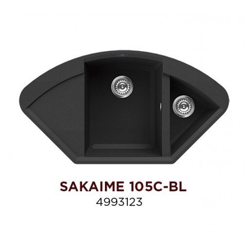 Кухонная мойка Omoikiri Sakaime 105C-BL гранит угловая 4993123 от компании Интернет-магазин ProComfort - фото 1