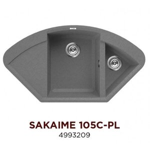 Кухонная мойка Omoikiri Sakaime 105C-PL 4993209 Tetogranit/Платина