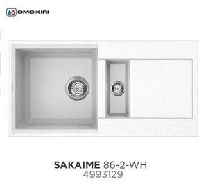 Мойка omoikiri sakaime 86-2-WH (4993129) белая