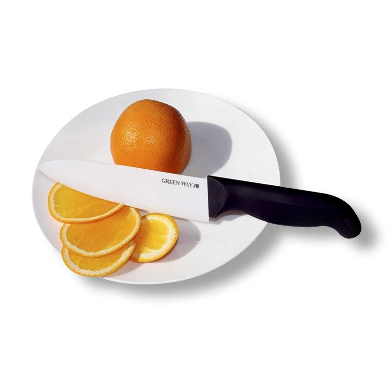 Нож керамический длина лезвия 15,7см с пластиковым чехлом от компании Интернет-магазин ProComfort - фото 1