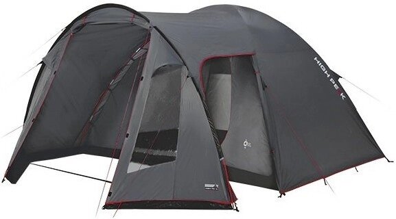 Палатка High Peak Tessin 4 серый-красный от компании Интернет-магазин ProComfort - фото 1