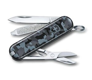 Нож VICTORINOX Мод. CLASSIC SD NAVY CAMO (58мм) - 7 функций, R 18930