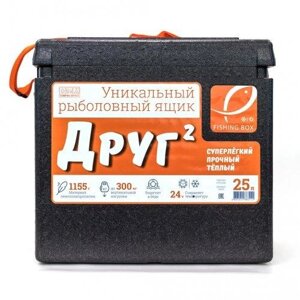 Рыболовный ящик CAMPING WORLD Мод. Друг-2 (черный)(39,5x43x29см)(25л)(1155г), R 30804