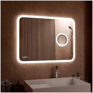 Зеркало Континент "Bliss Led" 1000х700 с увеличительным зеркалом, часами