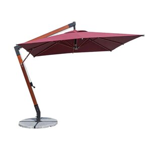 Зонт квадратный ART. Home Wood W-Lux (bordo), 3*3м, бордовый (с 4-мя утяжелителями)