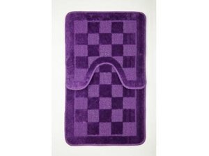 Коврик для ванной Аквалиния Twist Шахматы фиолетовый 2 предмета