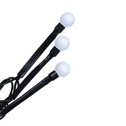 Гирлянда 7,9м белая Жемчуга кабель черный 10м 80диодов LED outdoor 472-88 - опт