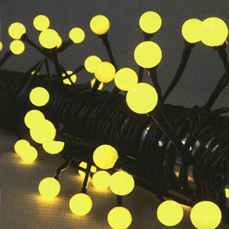 Гирлянда 7,9м желтая Жемчуга кабель черный 10м 80диодов LED outdoor 472-62 - преимущества