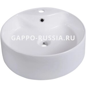 Раковина накладная с переливом GAPPO GT-107 (46,5x46.5x12,5 см) Круглая