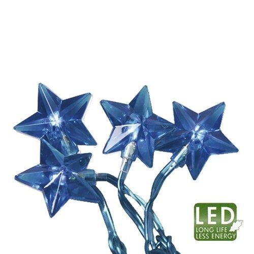 Гирлянда 4,35м холоднобелая Звезда голубая кабель голубой 3м 30диодов LED indoor 576-03 - заказать