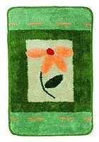 Коврик для ванной Аквалиния 50*80 (409), зеленый/оранжевый цветок (4680018343397)