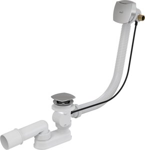 Сифон Alca Plast для ванны автомат с напуском воды через перелив, хром A564CRM3