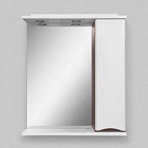 Зеркало Am-Pm Like 65х15х78, частично-зеркальный шкаф, правый, 65 см с подсветкой, белый глянец,(M80
