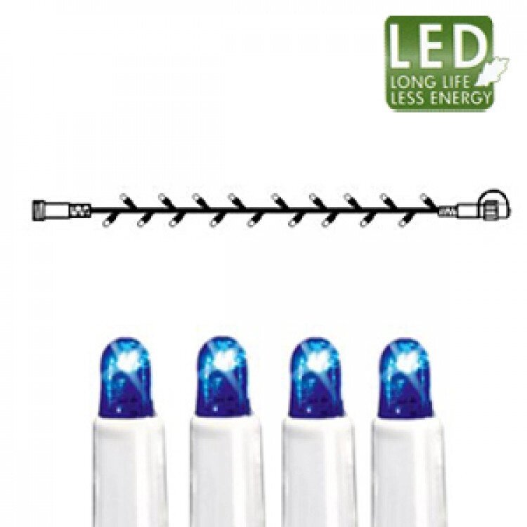 Гирлянда цепочка 5м голубая кабель белый дополнительная 50диодов LED outdoor 466-09 - скидка