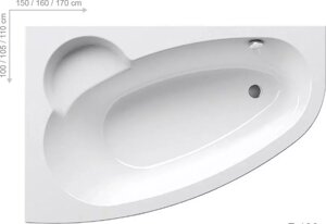 Ванна акриловая ассиметричная RAVAK ASYMMETRIC 170x110 L белая (C481000000)