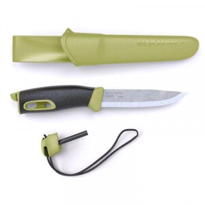 Нож MORAKNIV Мод. COMPANION SPARK GREEN (паракорд + огниво в компл.)