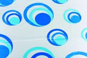 Штора для ванной Аквалиния (002Е-43), 1,8*1,8, круги голубые, (4680018348071)