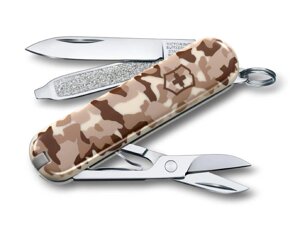 Нож VICTORINOX Мод. CLASSIC SD DESERT CAMO (58мм) - 7 функций, камуфляж R 18866