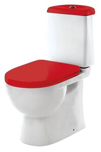 Унитаз компакт напольный Sanita LUXE BEST Color Red SL DM soft close, clip up (BSTSLCC07110522)