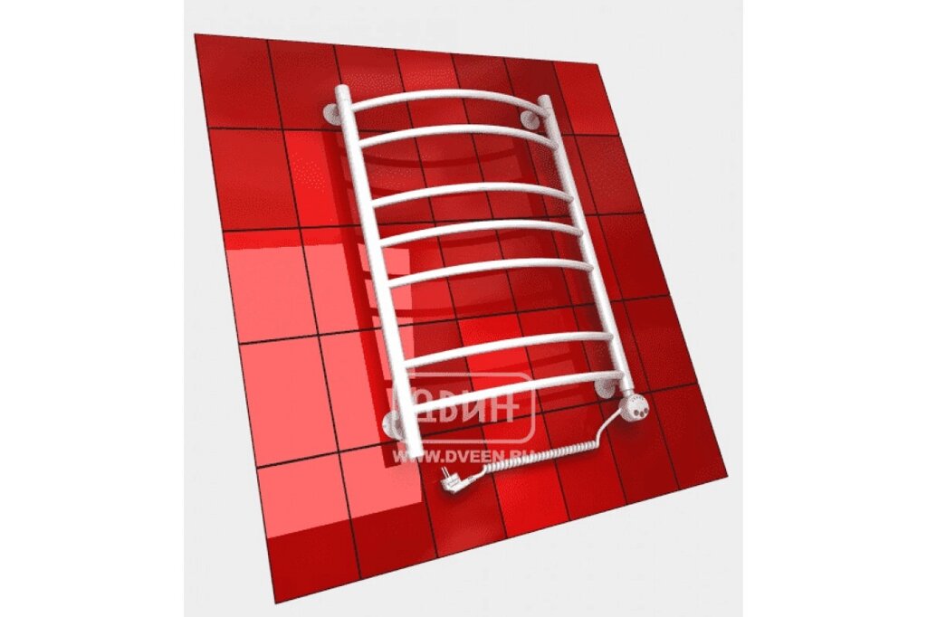Полотенцесушитель ДВИН R electro 80/50 1"-1/2" Электрический ТЭН справа (К эл, Белый) от компании Интернет-магазин ProComfort - фото 1