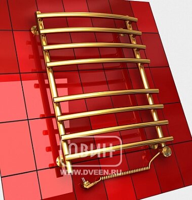 Полотенцесушитель ДВИН R primo electro 60/50 1"-3/4"-1/2" Электр. ТЭН справа (К эл. Золотой хром) от компании Интернет-магазин ProComfort - фото 1