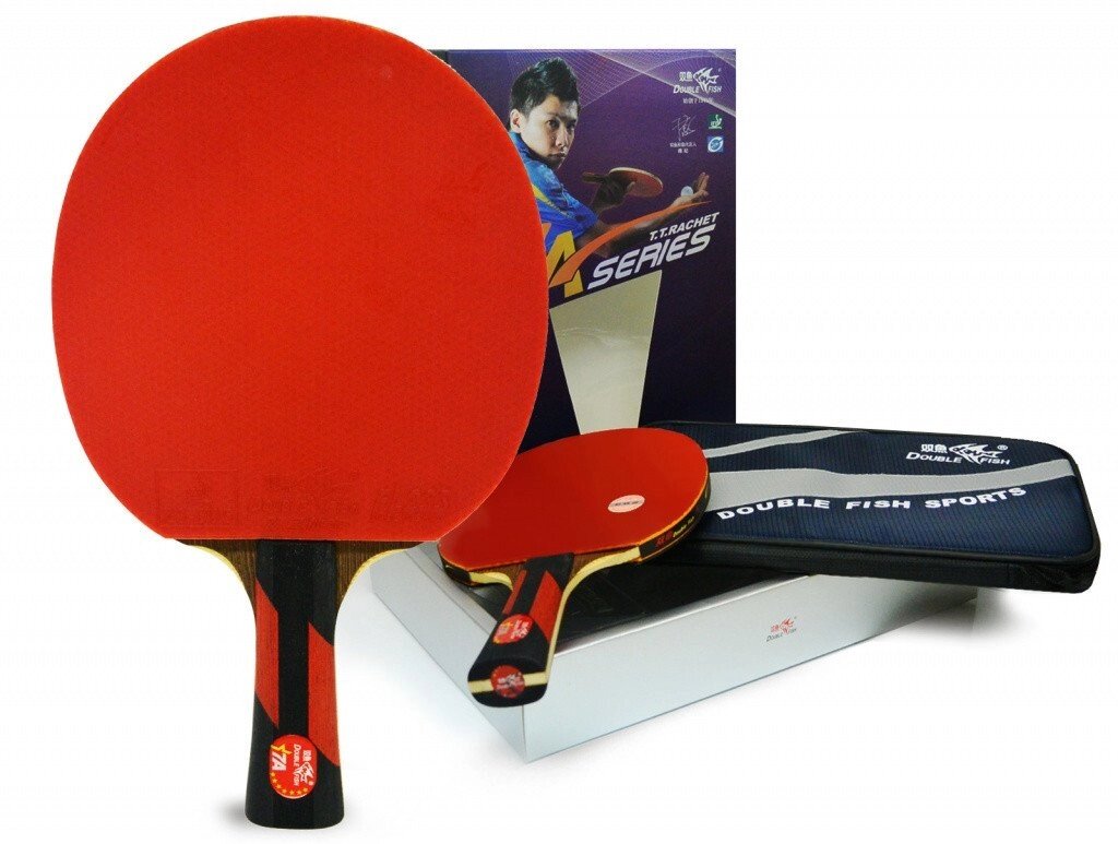 Ракетка для настольного тенниса DOUBLE FISH - 7А-С с чехлом (ITTF) от компании Интернет-магазин ProComfort - фото 1