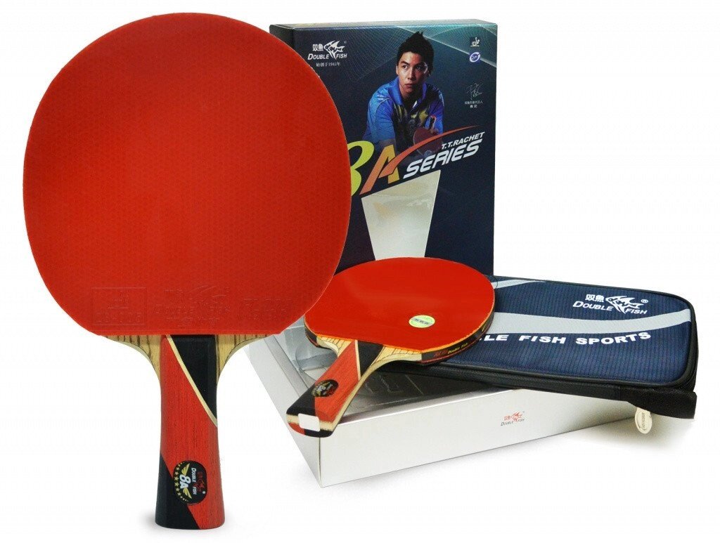 Ракетка для настольного тенниса DOUBLE FISH - 8А-С с чехлом (ITTF) от компании Интернет-магазин ProComfort - фото 1