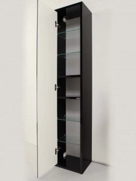 Шкаф - колонна, подвесная АКВАТОН РИМИНИ, чёрный глянец от компании Интернет-магазин ProComfort - фото 1