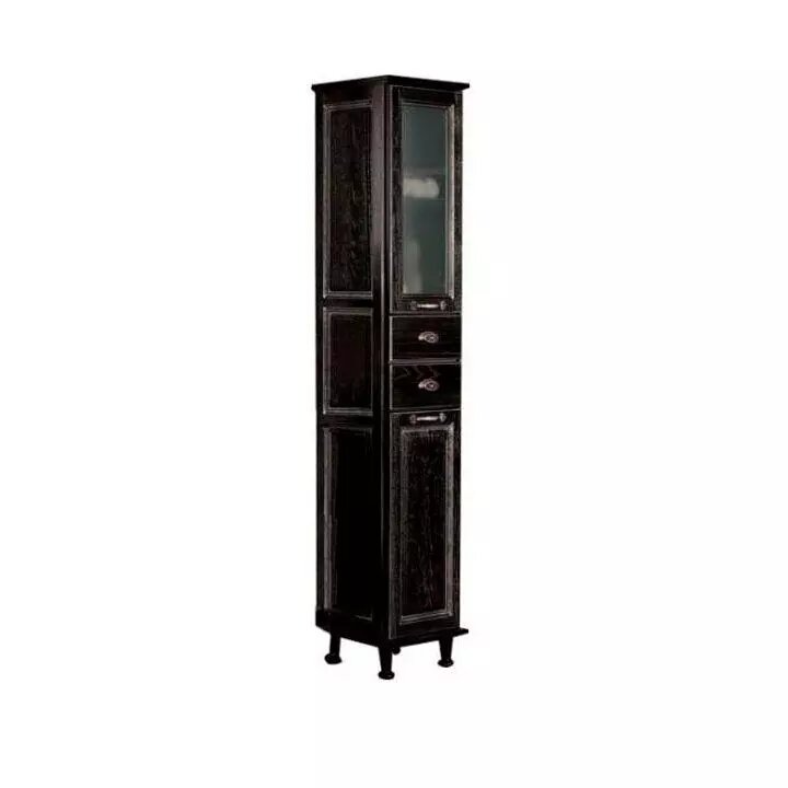 Шкаф - колонна, ЖЕРОНА, правая черное серебро 1A158903GEM5R от компании Интернет-магазин ProComfort - фото 1