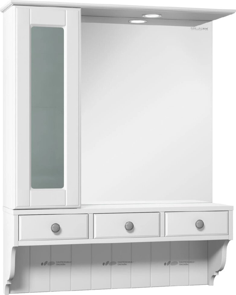 Шкаф зеркальный Edelform Дижон 80, белый (2-264-032-S) от компании Интернет-магазин ProComfort - фото 1