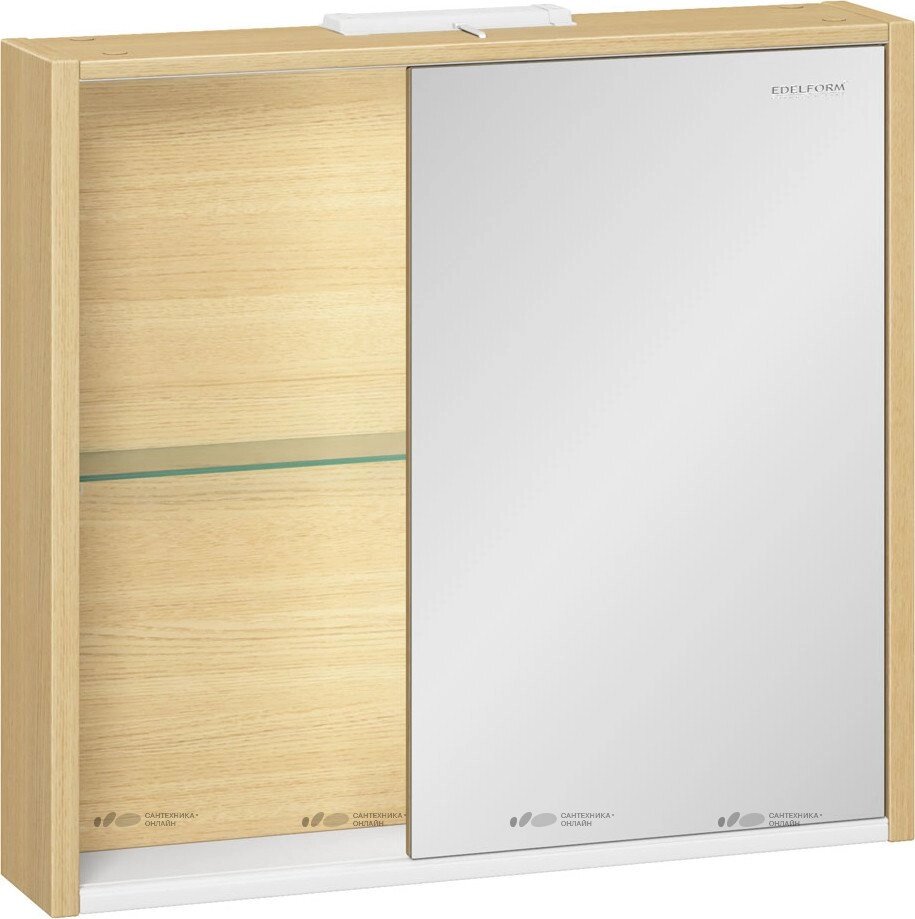 Шкаф зеркальный Уника 80 EDELFORM, белый с дуб гальяно (2-744-45-S) от компании Интернет-магазин ProComfort - фото 1