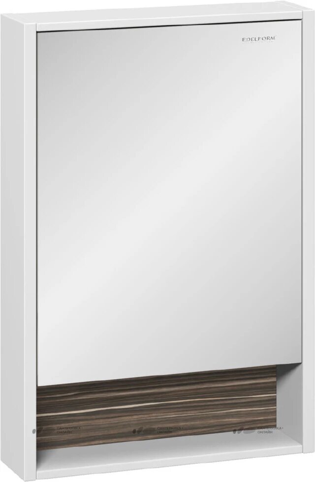 Шкаф-зеркало Edelform Белль 60, белый с макассар (2-761-44) от компании Интернет-магазин ProComfort - фото 1