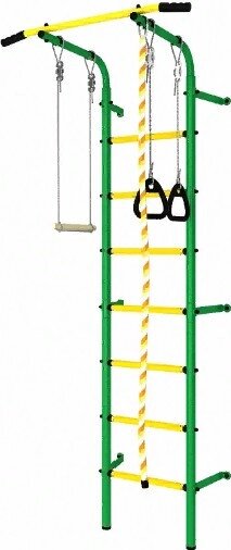 Шведская стенка ROMANA DSK Пристенный с массажными ступенями зеленый-желтый от компании Интернет-магазин ProComfort - фото 1