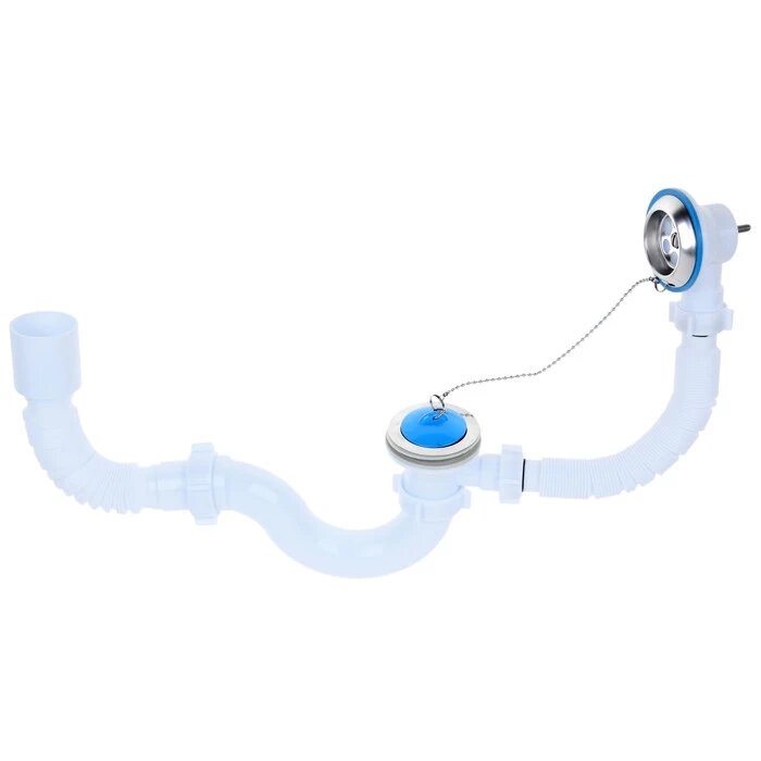 Сифон Ани Пласт E155 для ванн с переливом и гибкой трубой 40х50 (30 ш/к) от компании Интернет-магазин ProComfort - фото 1