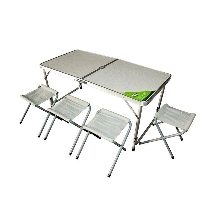 Стол раскладной + 4 табурета 120х60х70/54см (серый), R 84506 от компании Интернет-магазин ProComfort - фото 1