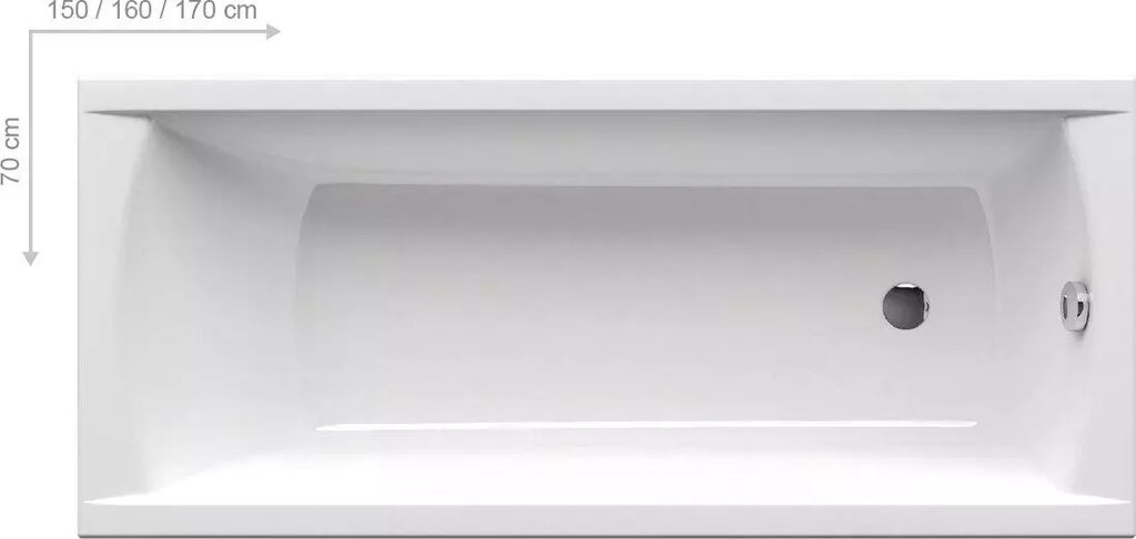 Ванна акриловая прямоугольная Ravak CLASSIC 150x70 N белая (C521000000) от компании Интернет-магазин ProComfort - фото 1