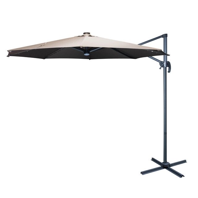 Зонт для летних кафе с солнечным накопителем (подсветкой) d-290см, цвет Бежевый от компании Интернет-магазин ProComfort - фото 1