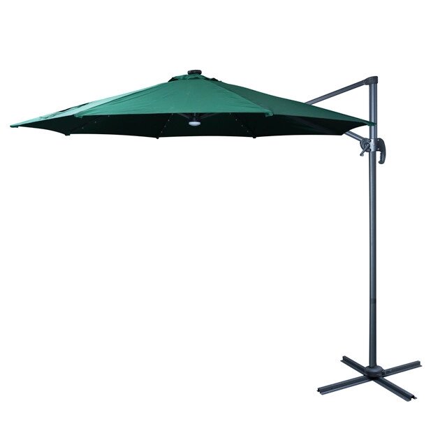 Зонт для летних кафе с солнечным накопителем (подсветкой) d-290см, цвет Темно-зеленый от компании Интернет-магазин ProComfort - фото 1