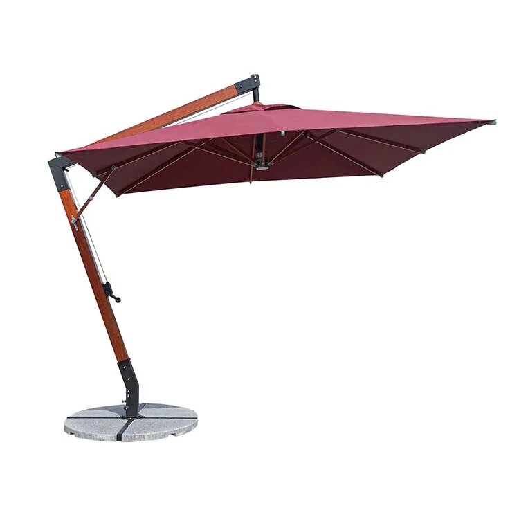 Зонт квадратный ART. Home Wood W-Lux (bordo), 3*3м, бордовый (с 4-мя утяжелителями) от компании Интернет-магазин ProComfort - фото 1