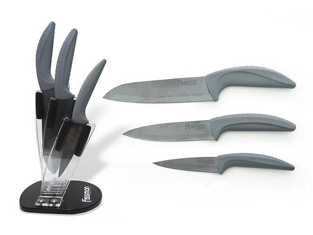 2654 FISSMAN Набор ножей 4 пр. JAZZ premium на акриловой подставке (черные керамические лезвия) от компании Интернет-магазин VPROK_kz - фото 1