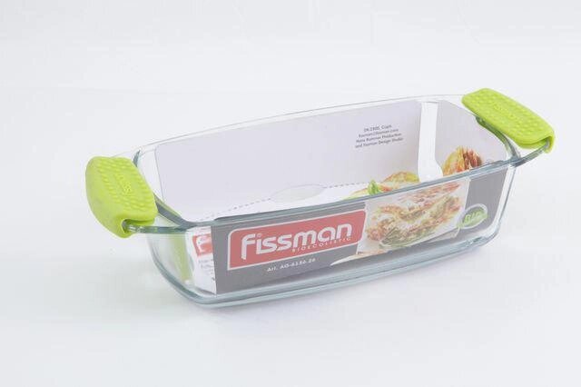 6136 FISSMAN Прямоугольное блюдо для запекания 30.9x14x7 см / 1.5 л с силиконовыми ручками (стекло) от компании Интернет-магазин VPROK_kz - фото 1