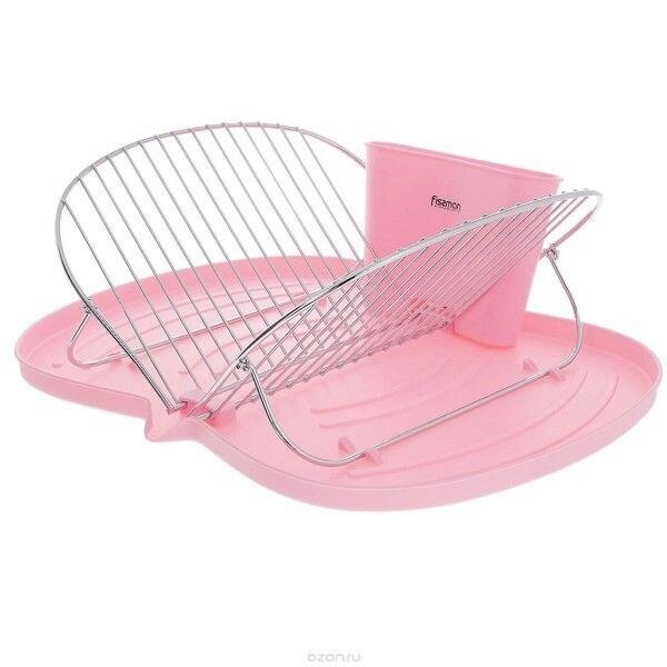 7099 FISSMAN Сушилка для посуды с розовым поддоном 48x36x18 см (хромированное покрытие) от компании Интернет-магазин VPROK_kz - фото 1