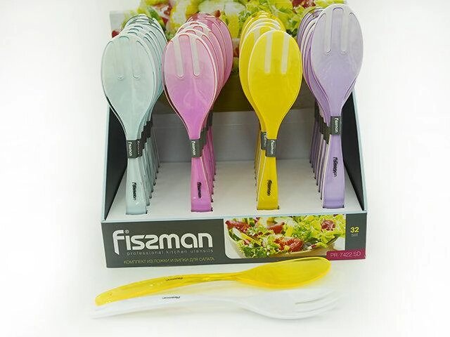 7422 FISSMAN Комплект из ложки и вилки для салата (пластик) от компании Интернет-магазин VPROK_kz - фото 1