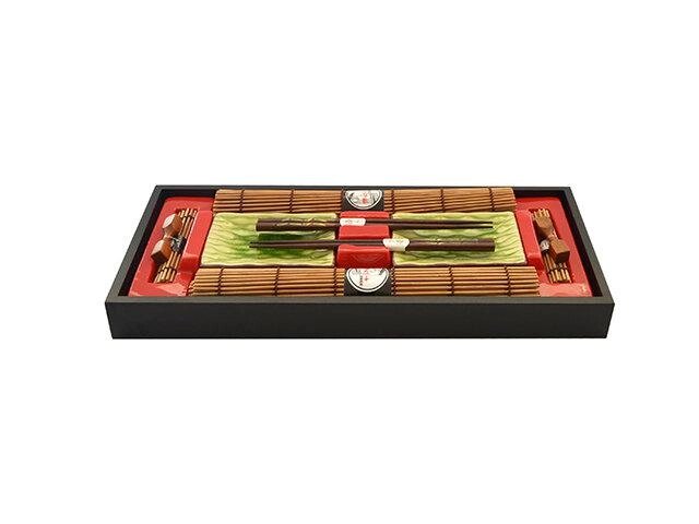 9587 FISSMAN Набор для суши 10 пр. на 2 персоны в деревянной коробке (керамика, бамбук, дерево) от компании Интернет-магазин VPROK_kz - фото 1