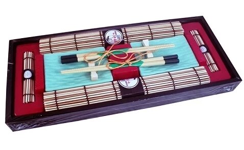 9588 FISSMAN Набор для суши 10 пр. на 2 персоны в деревянной коробке (керамика, бамбук, дерево) от компании Интернет-магазин VPROK_kz - фото 1