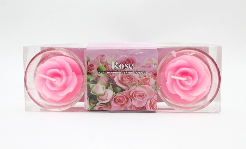 Ароматические свечи, розы розовые, 2 шт. от компании Интернет-магазин VPROK_kz - фото 1