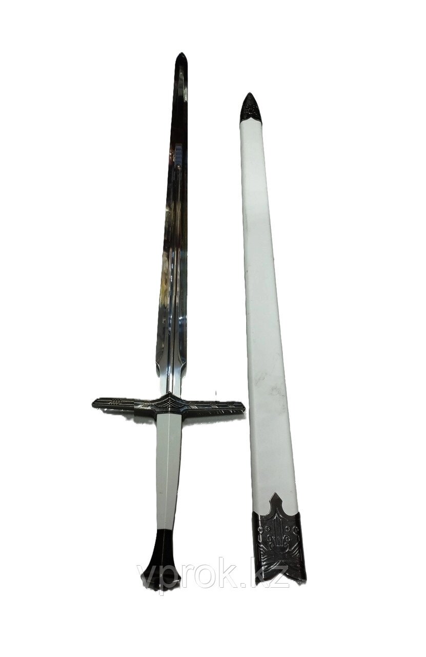 Бутафорский стальной меч Ведьмак  "Колдунья Хантер" белый 114 см, 1,8 кг от компании Интернет-магазин VPROK_kz - фото 1